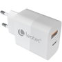 Leotec Cargador de Pared y Viaje USB-C PD + USB-A 20W Carga Rápida Blanco